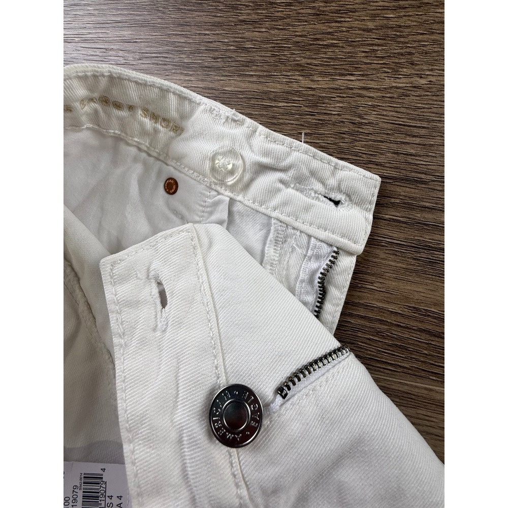 American Eagle Highest Rise Baggy Shorts White Distressed Denim Size 4 27W NEW - Picture 9 of 13